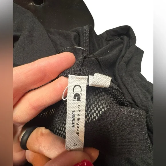 Cable and Gauge Women’s Hooded Mesh Long Sleeve Shirt Size 2X Swimsuit Cover B50 - Picture 6 of 10